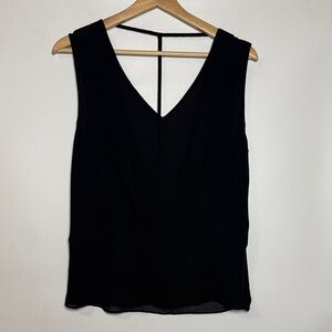 Naked Zebra Black V-Neck Draped Back-Detail Camisole